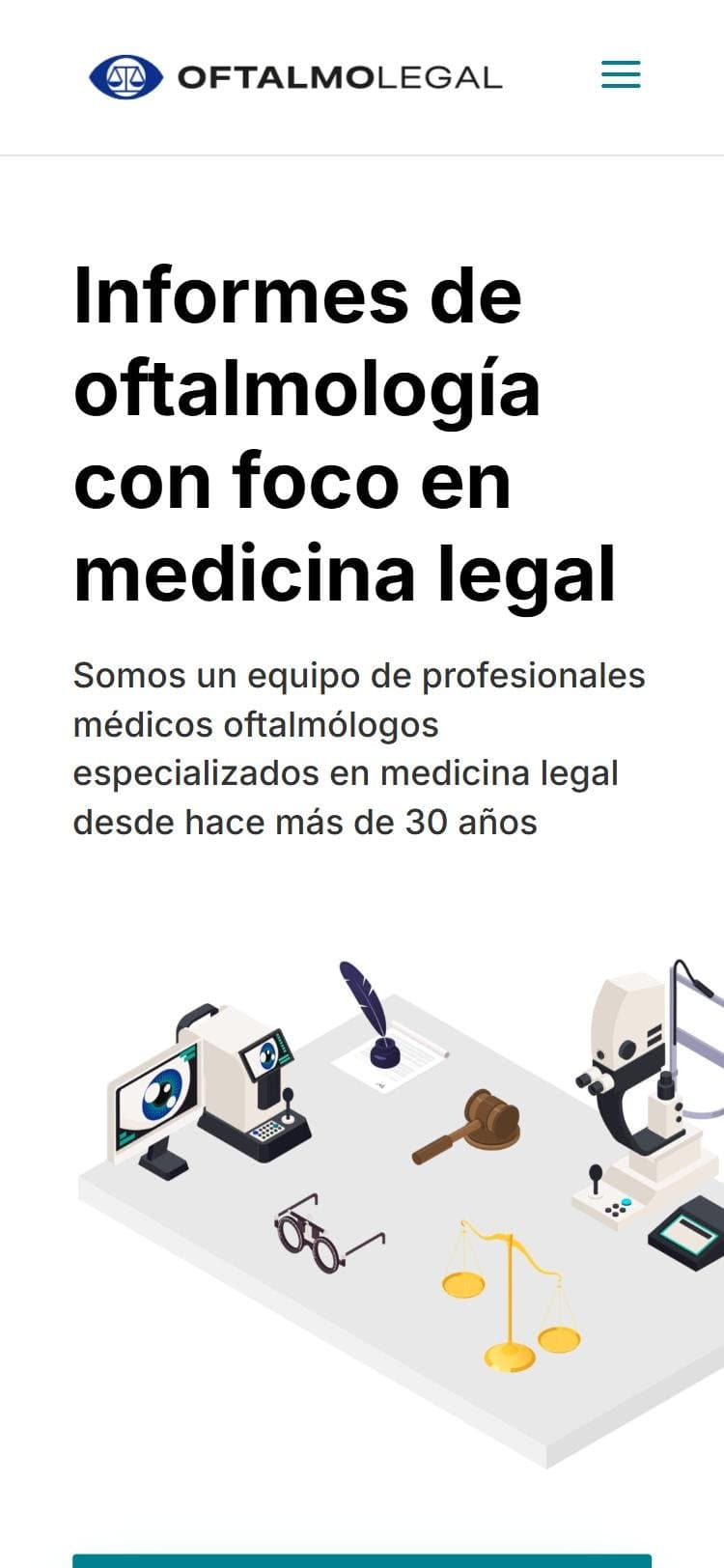 The previous OftalmoLegal website on a phone